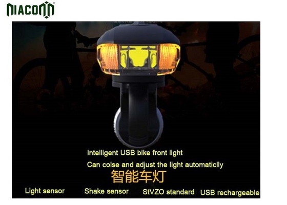 Aluminum Stvzo Bike Light With 1200mah Battery And Smart Shake Sensor