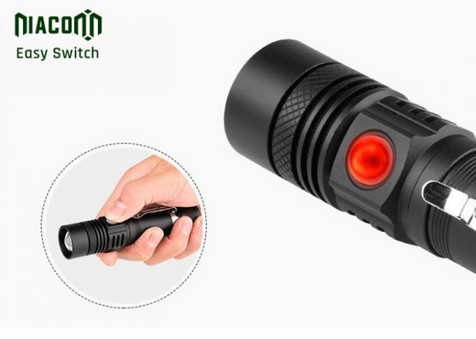 Zoom Function Micro Usb Rechargeable Flashlight With CREE XML T6