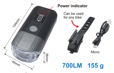 Signal 700lm USB Bicycle Light Cold Resistant For Mountain Bike