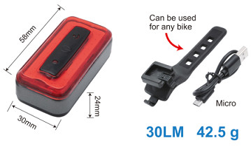 All Weather Reliability 20lm Bicycle Rear Safety Light Lane Laser Tail IPX4 Flashing